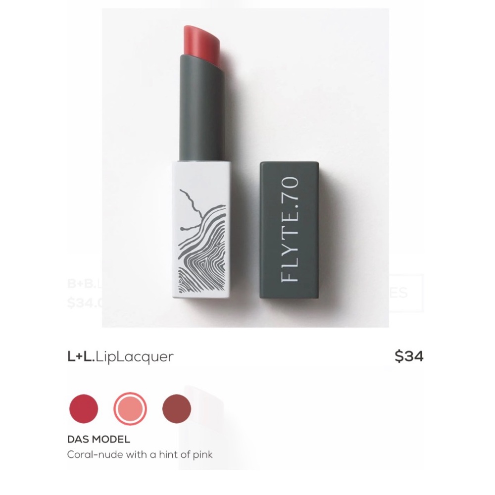 Flyte.70 L+L LipLacquer High Shine Lipstick In Coral Pink New